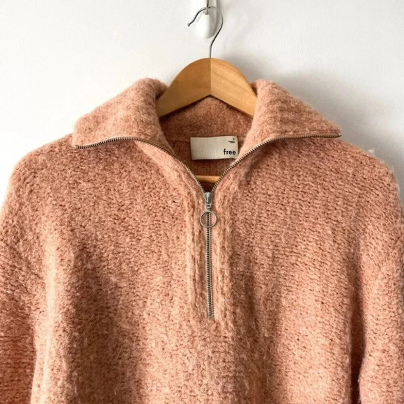 Aritzia Wilfred Free Gwyneth Wool Alpaca Cropped Quarter-Zip Knit Sweater Small - Picture 5 of 10